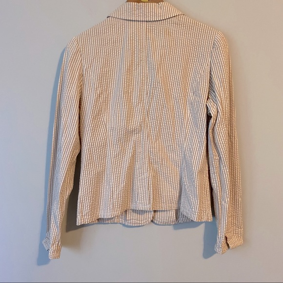 Mossimo women’s tan beige seersucker 3 button blazer - Large - Picture 2 of 14